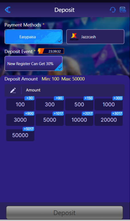 PAK3 Game Deposit Image