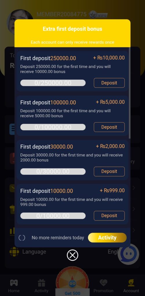 Royal8Bet Game First Deposit Image